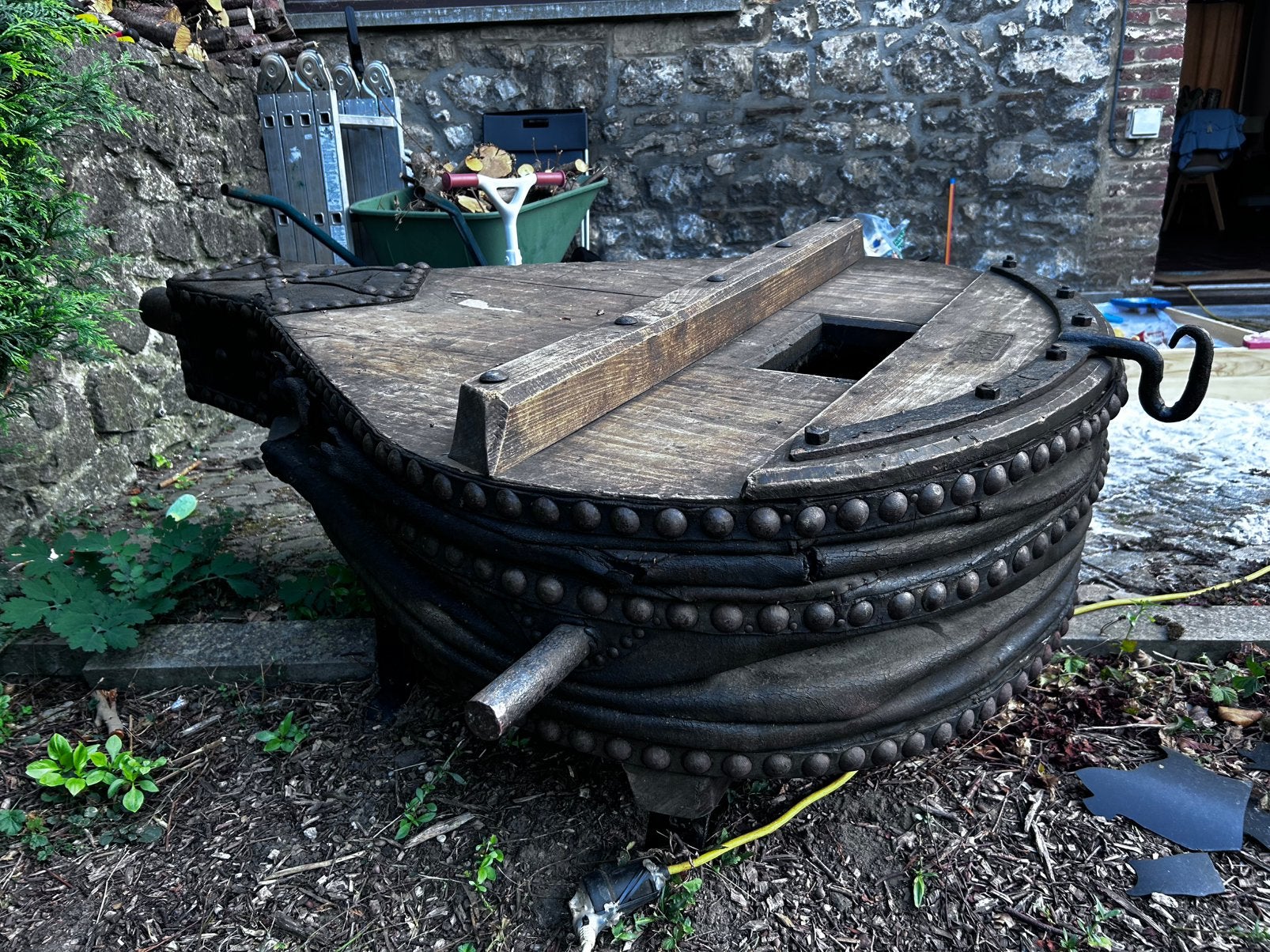 Grand soufflet de forge ancien, Enlèvement