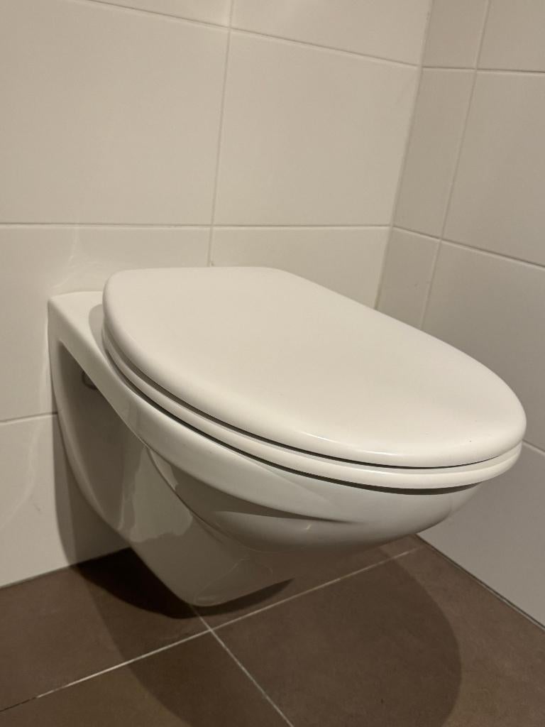 Hangtoiletset Villeroy & Boch + Geberit inbouwreservoir, Doe-het-zelf en Bouw, Sanitair, Gebruikt, Toilet, Steen, Ophalen