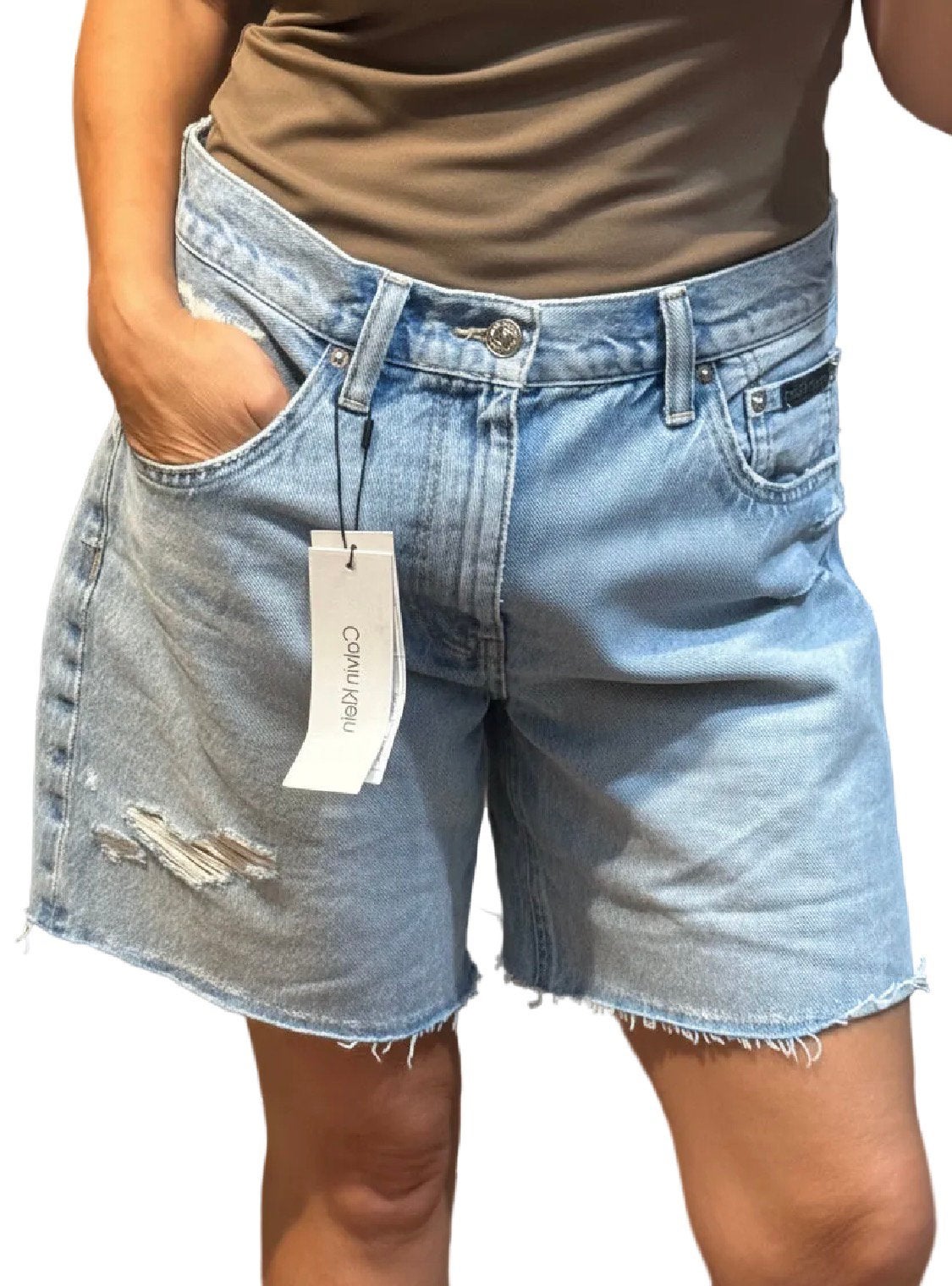 Negen Calvin Klein T38 jeansshorts, Ophalen of Verzenden, Zo goed als nieuw, Beige