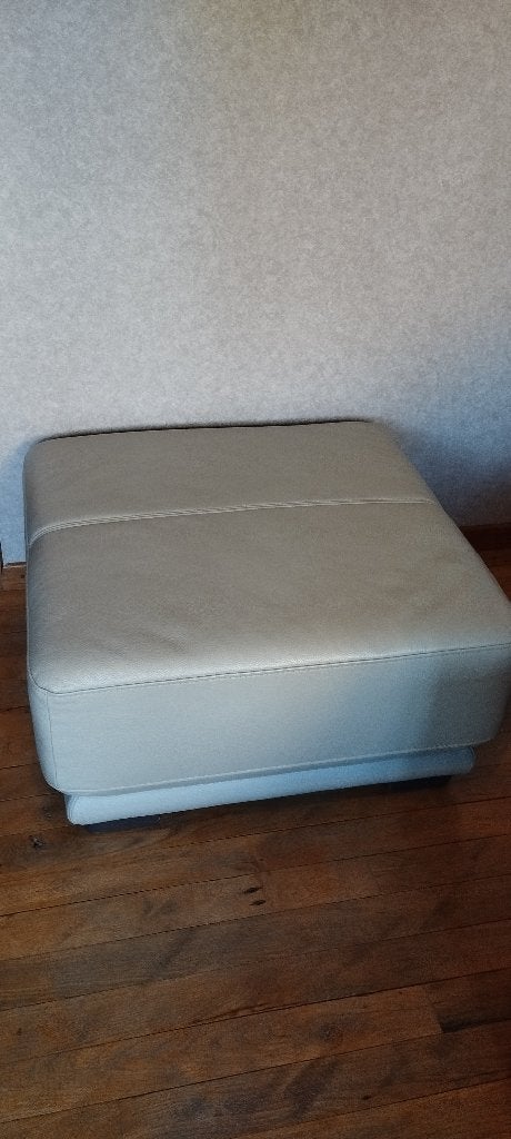 Poef in kwaliteitsleder ( Willems interieur)), Ophalen, Vierkant, Leer, 75 tot 100 cm