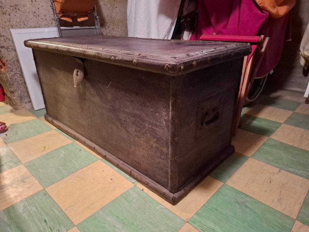 Grote houten Indische opbergkist, Antiek en Kunst, Ophalen