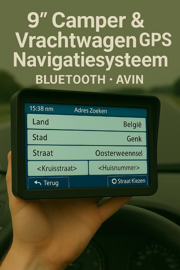 9 inch Auto, Mobilhome GPS Campercontact Europa.BLUETOOTH, Caravans en Kamperen, Mobilhome-accessoires, Nieuw, Ophalen of Verzenden