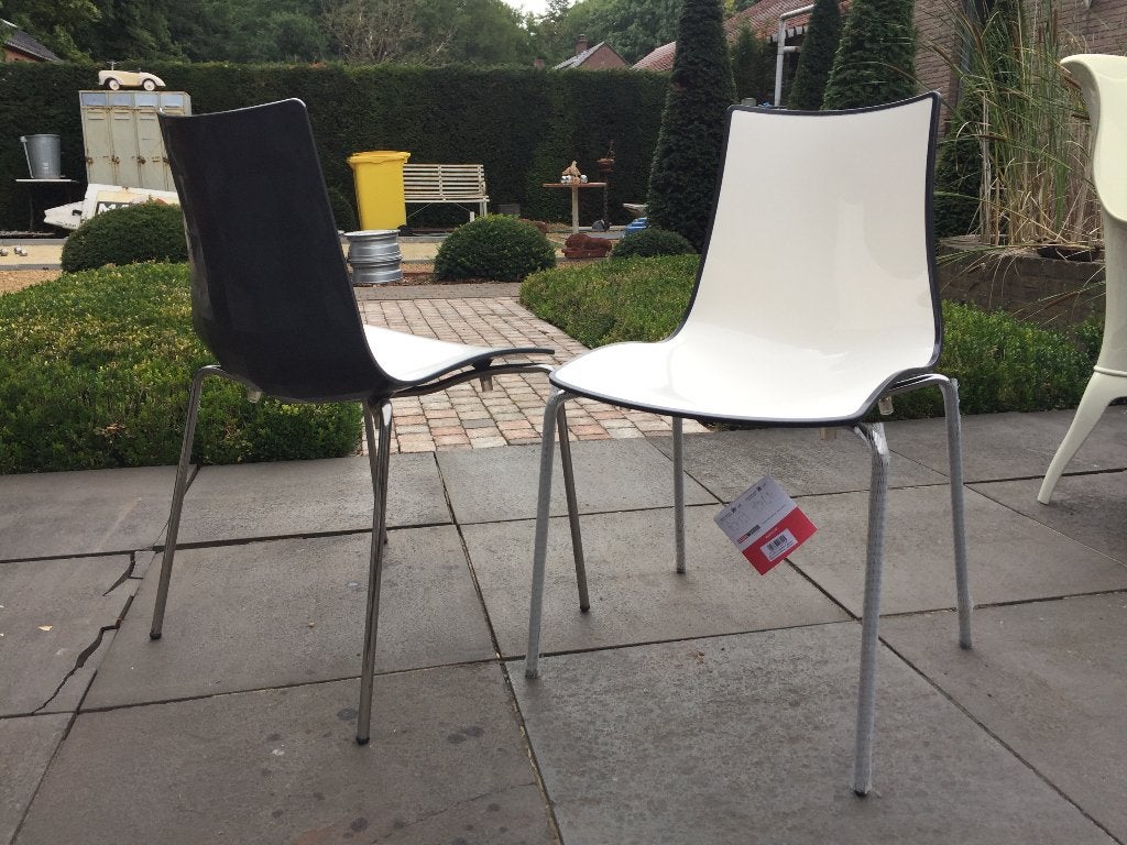 italiaanse designstoelen / Scab - Zebra / als nieuw !, Huis en Inrichting, Stoelen, Ophalen, Kunststof, Wit, Zo goed als nieuw