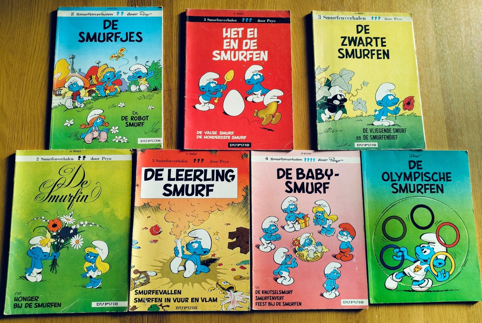 7 oude albums de smurfen, Verzamelen, Ophalen of Verzenden