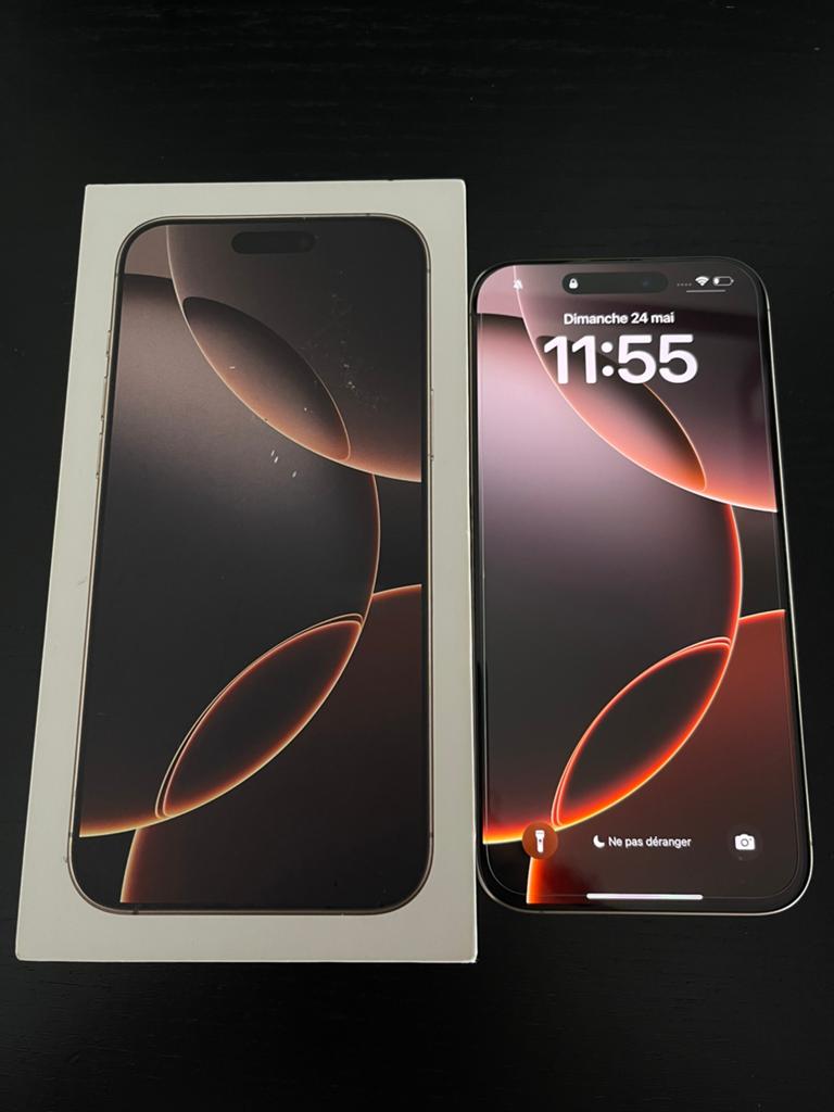 Iphone 16 Pro Max Desert Titanium 256GB, Télécoms, 256 GB, Or, IPhone 16 Pro Max, Comme neuf