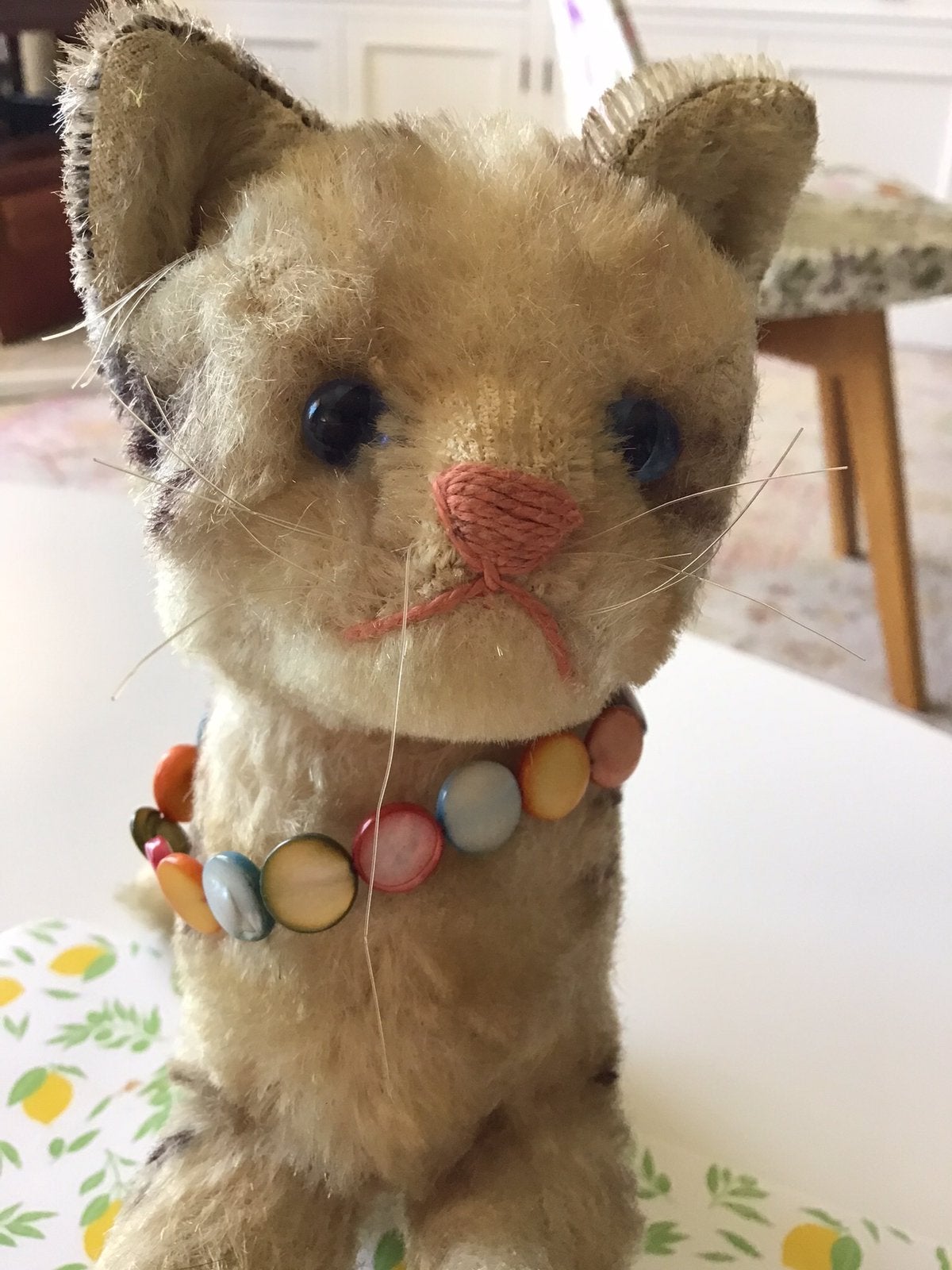 Antiek Steiff poesje met knopje gemerkt, Ophalen of Verzenden