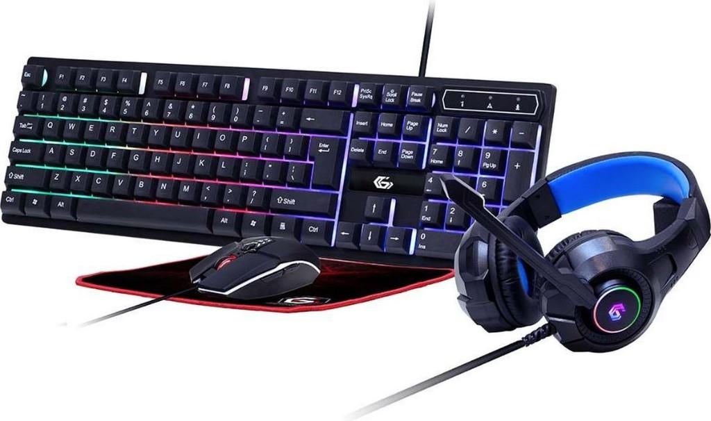 Gaming set (toetsenbord, muis + muismat, headset), Informatique & Logiciels, Claviers, Neuf, Enlèvement, Autres dispositions, Ensemble clavier et souris