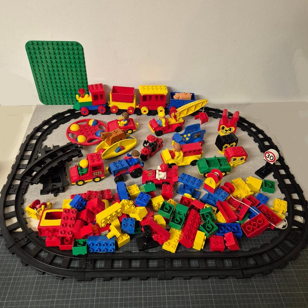 Vintage duplo, treintje, autootjes en blokken, Ophalen of Verzenden, Duplo