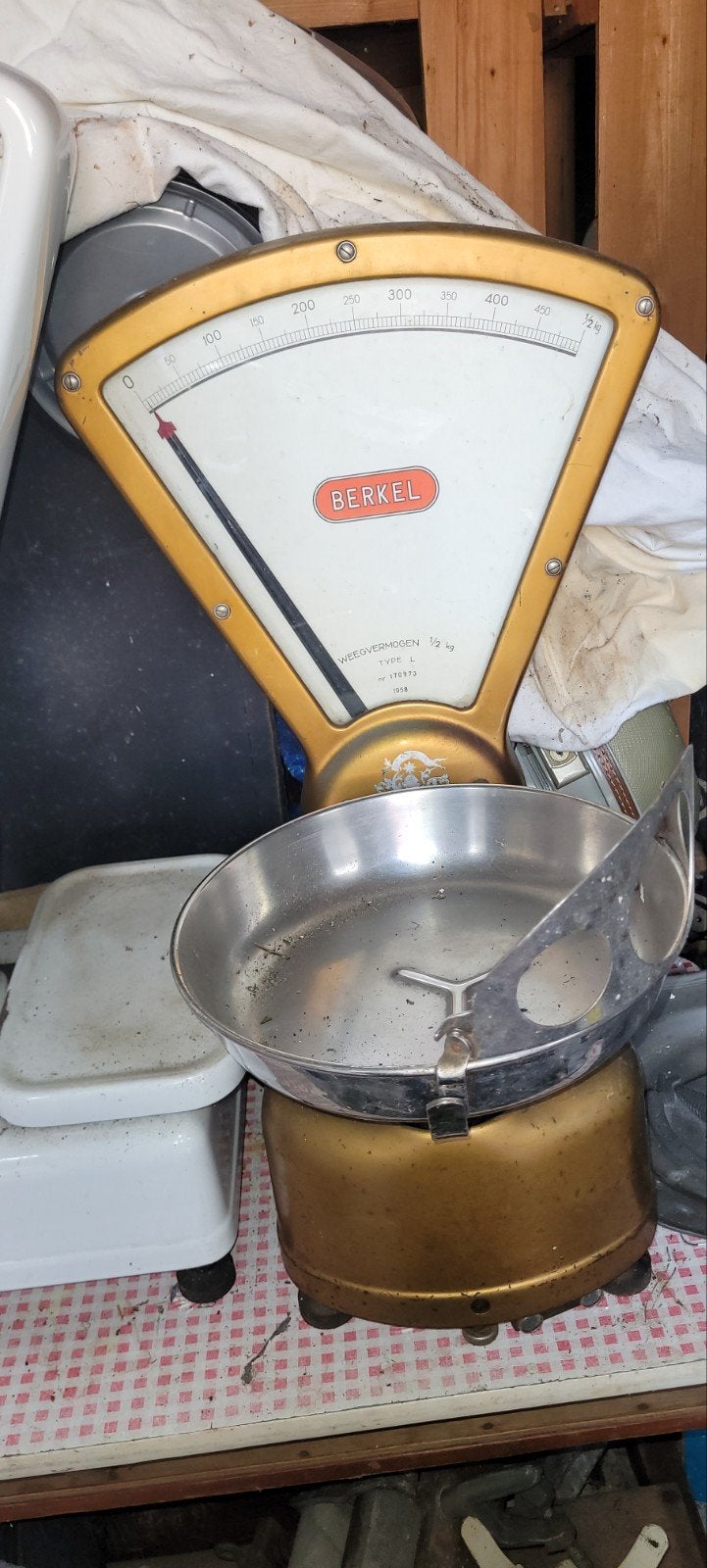 Berkel weegschaal goud, Antiek en Kunst, Ophalen