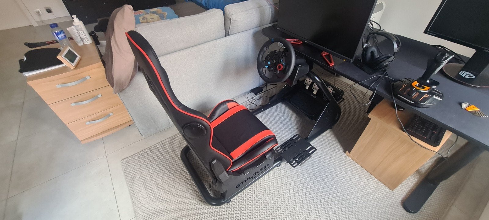 GTPlayer cockpit met logitech g29 stuur, pedalen en shifter, Games en Spelcomputers, Ophalen, Racestoel, Zo goed als nieuw, Logitech