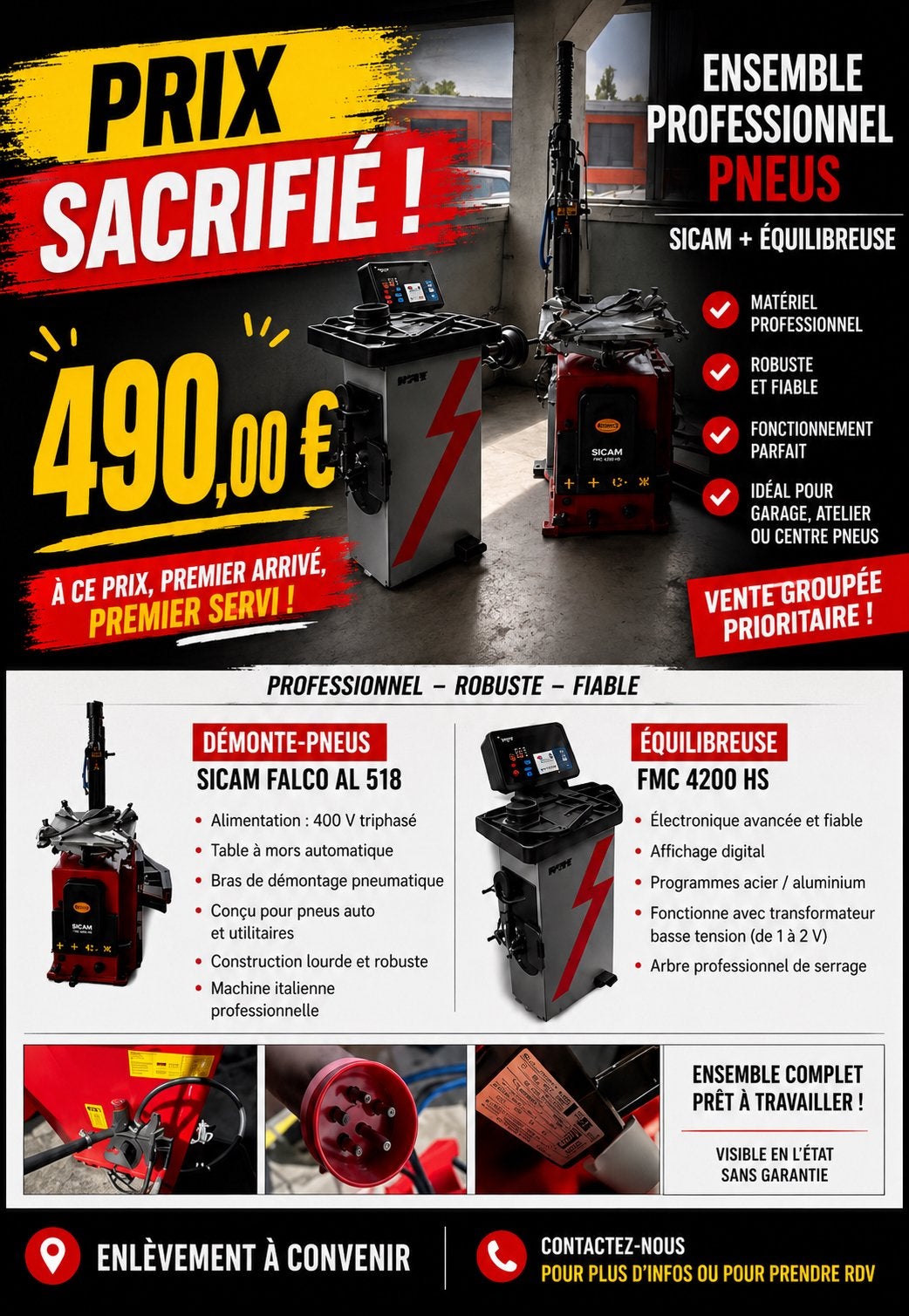 Ensemble professionnel pneus – SICAM + Équilibreuse, Apk-keuring