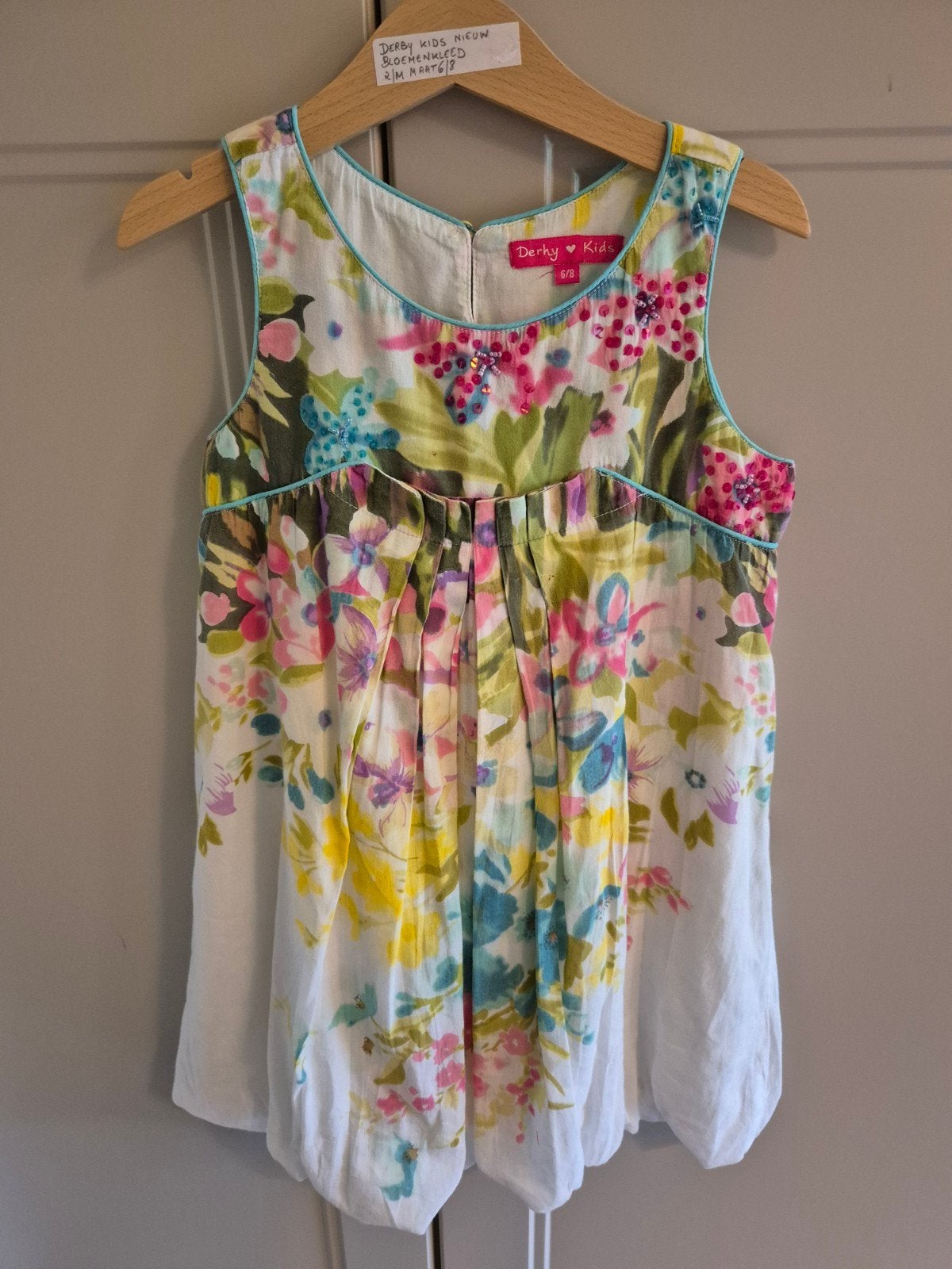 Meisjesjurk Bloemen z/m/ maat 6/8 jaar/ ZGAN, Meisje, Ophalen of Verzenden, Zo goed als nieuw, Jurk of Rok