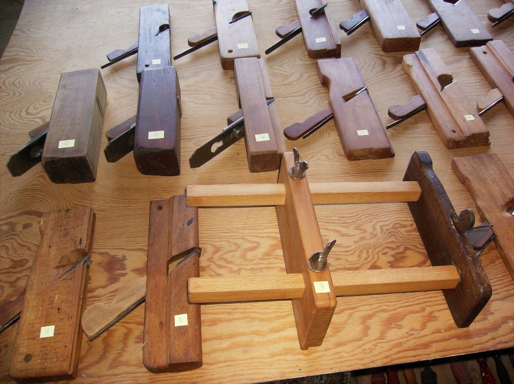 24 stuks oude hout schaven, Ophalen, Gebruikt