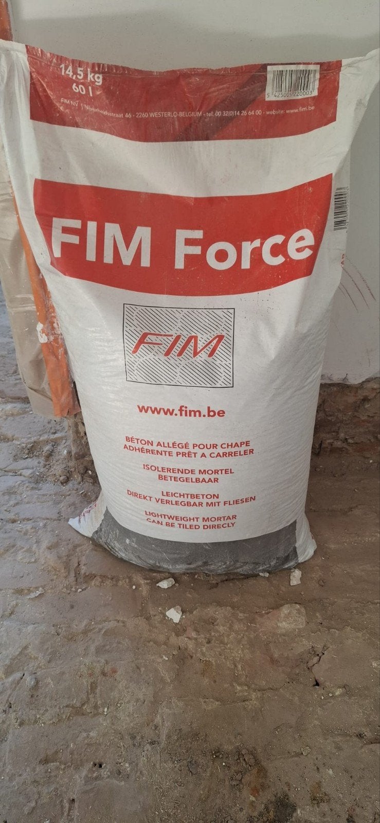 FIM Force isolerende mortel 5 stuks, Doe-het-zelf en Bouw, Ophalen, Nieuw, Vloerisolatie