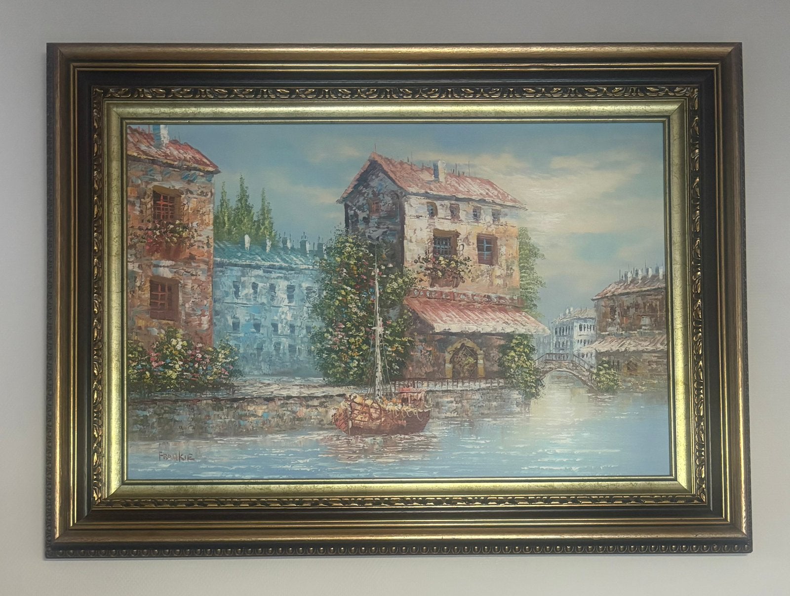 Tres beau Tableau  peinture a l’huile sur toile, Enlèvement, Signé, Noir, Tableau