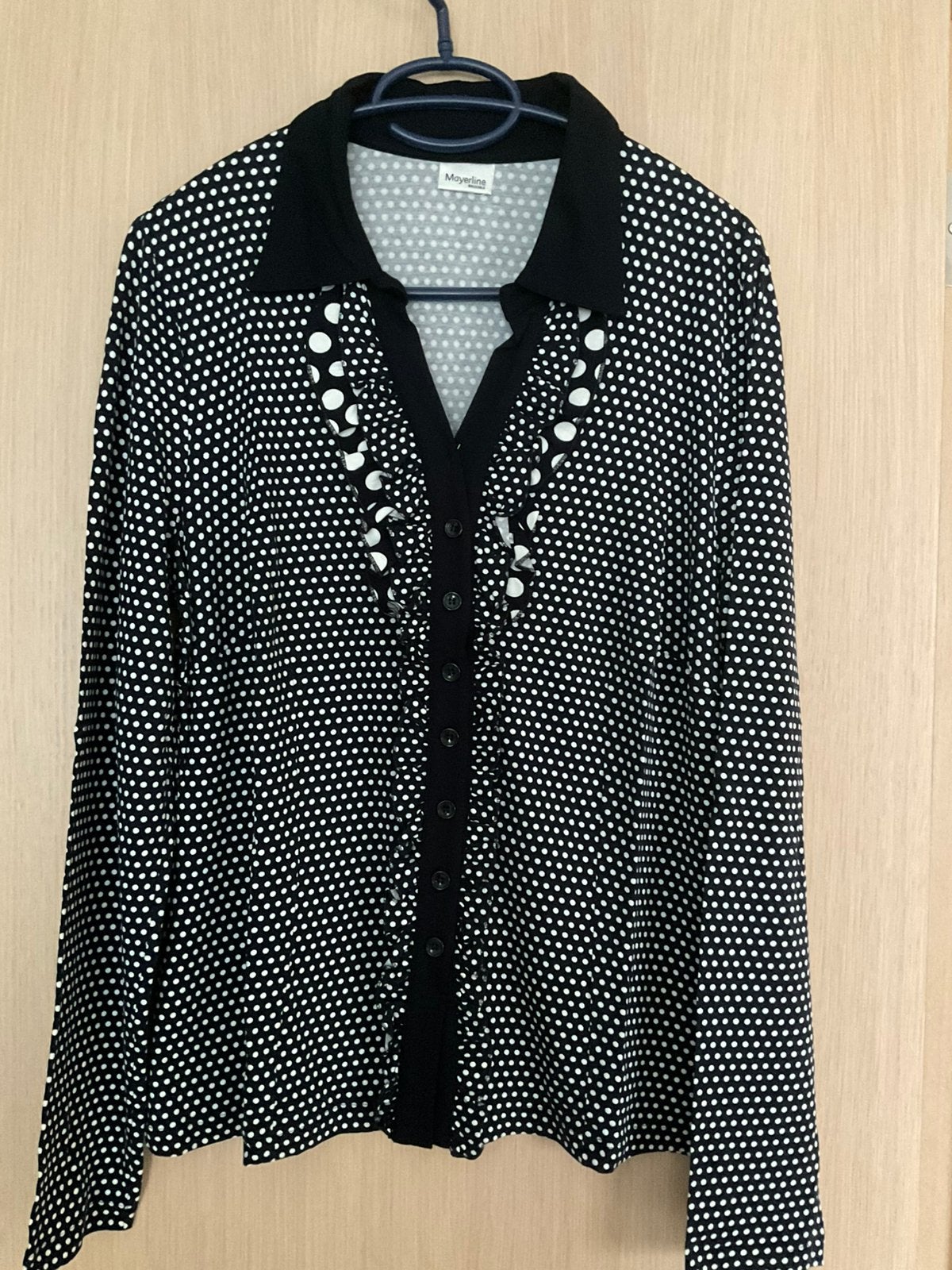 Mayerline blauwe bloes met dots maat 38/40 als nieuw, Ophalen of Verzenden, Zo goed als nieuw, Maat 38/40 (M)
