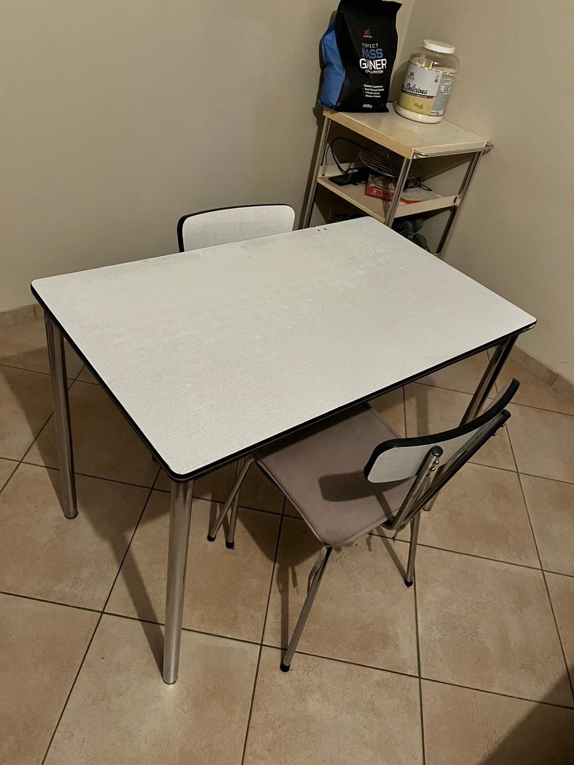 eet tafeltje met 2 stoelen, Ophalen, Gebruikt, Rechthoekig