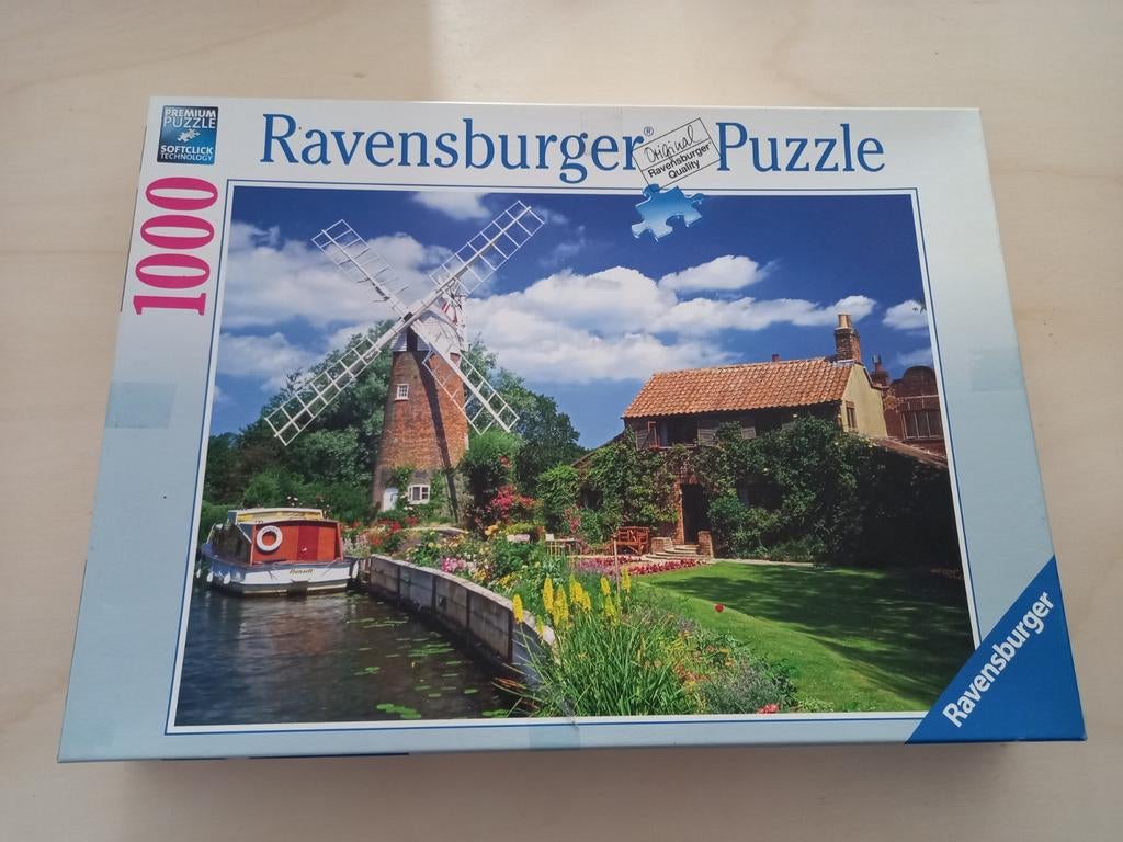 Ravensburger puzzel 1000 stuks - Schilderachtige molen, Hobby en Vrije tijd, Ophalen of Verzenden, 500 t/m 1500 stukjes, Gebruikt
