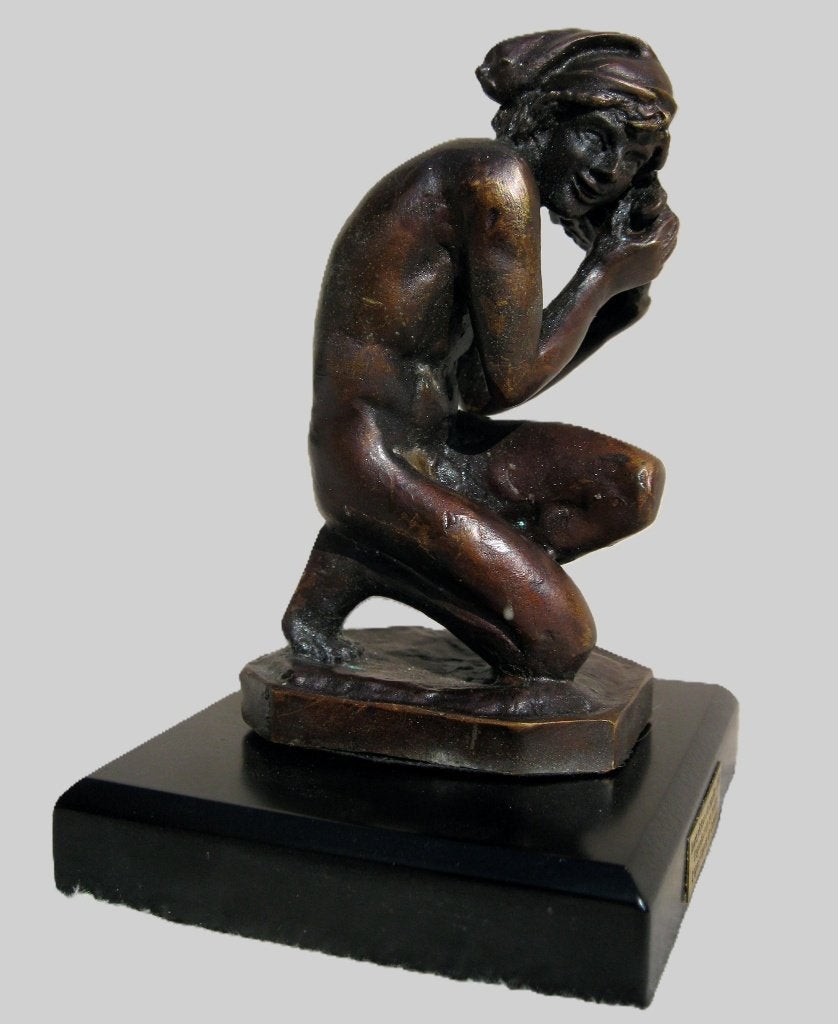 Jeune pecheur - la coquille - Carpeaux, Antiek en Kunst, Ophalen, Brons