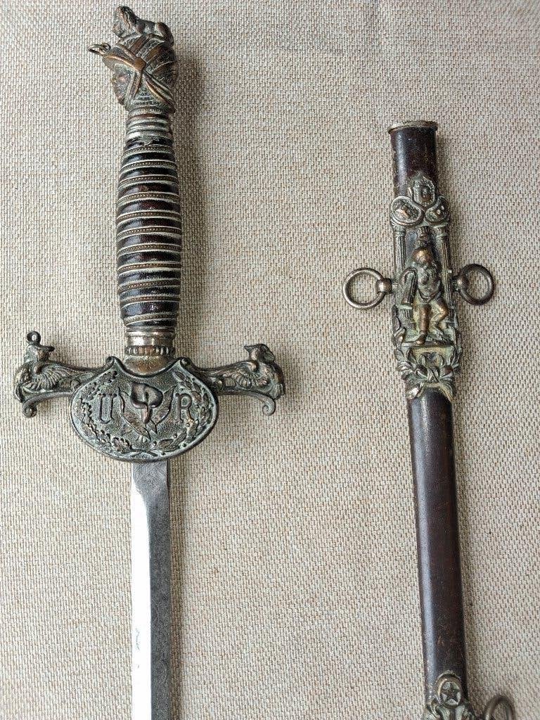 Epée ordre fraternel de Pythias XIXe siècle, Enlèvement ou Envoi, Armée de terre, Épée ou sabre
