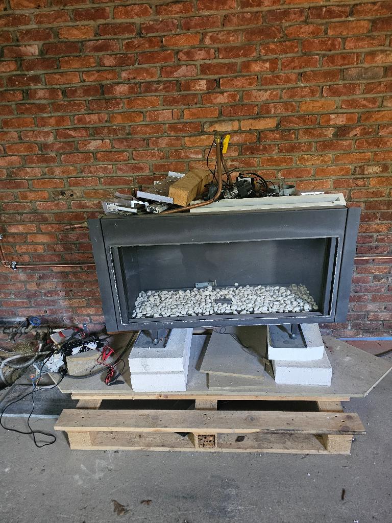 Gashaard inbouwcasette met toebehoren., Ophalen, Gebruikt, Inbouwhaard, Gashaard