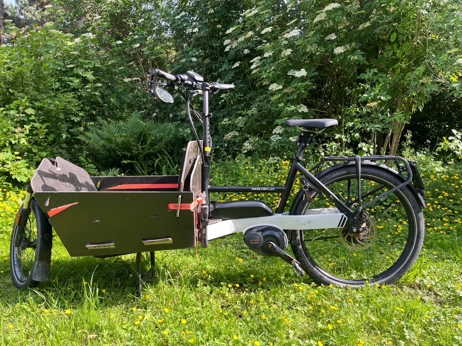 Riese & muller packster 60 bakfiets HS speed pedelec, Gebruikt, Elektrisch, 2 kinderen, Schijfrem