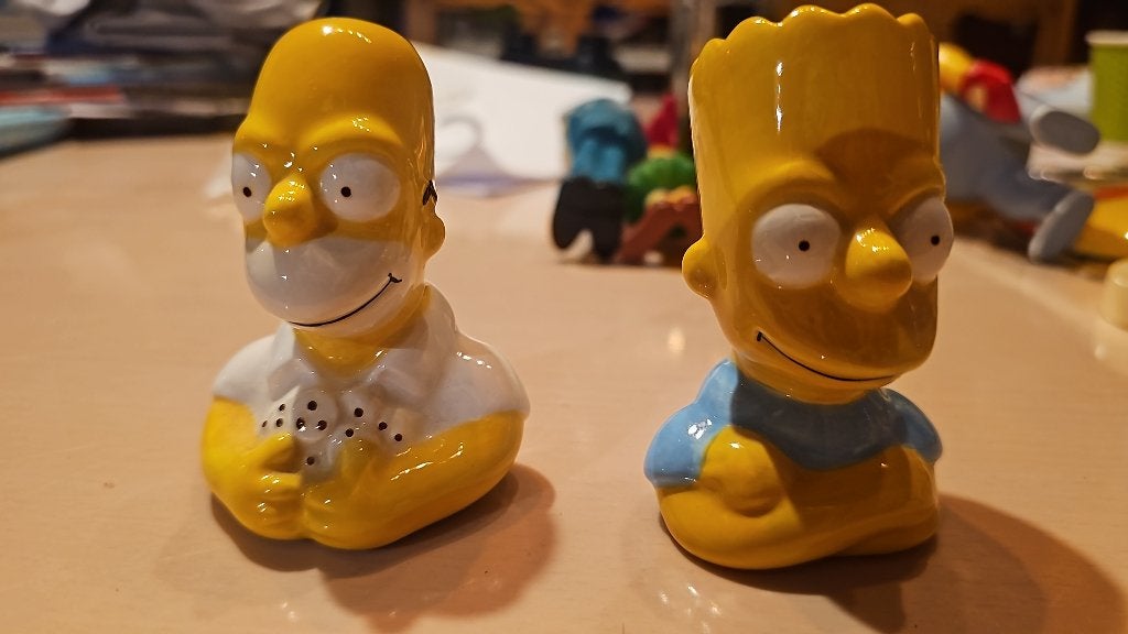 Simpson Duo sel & poivre Homer & Bart céramique vintage1996, Enlèvement, Comme neuf