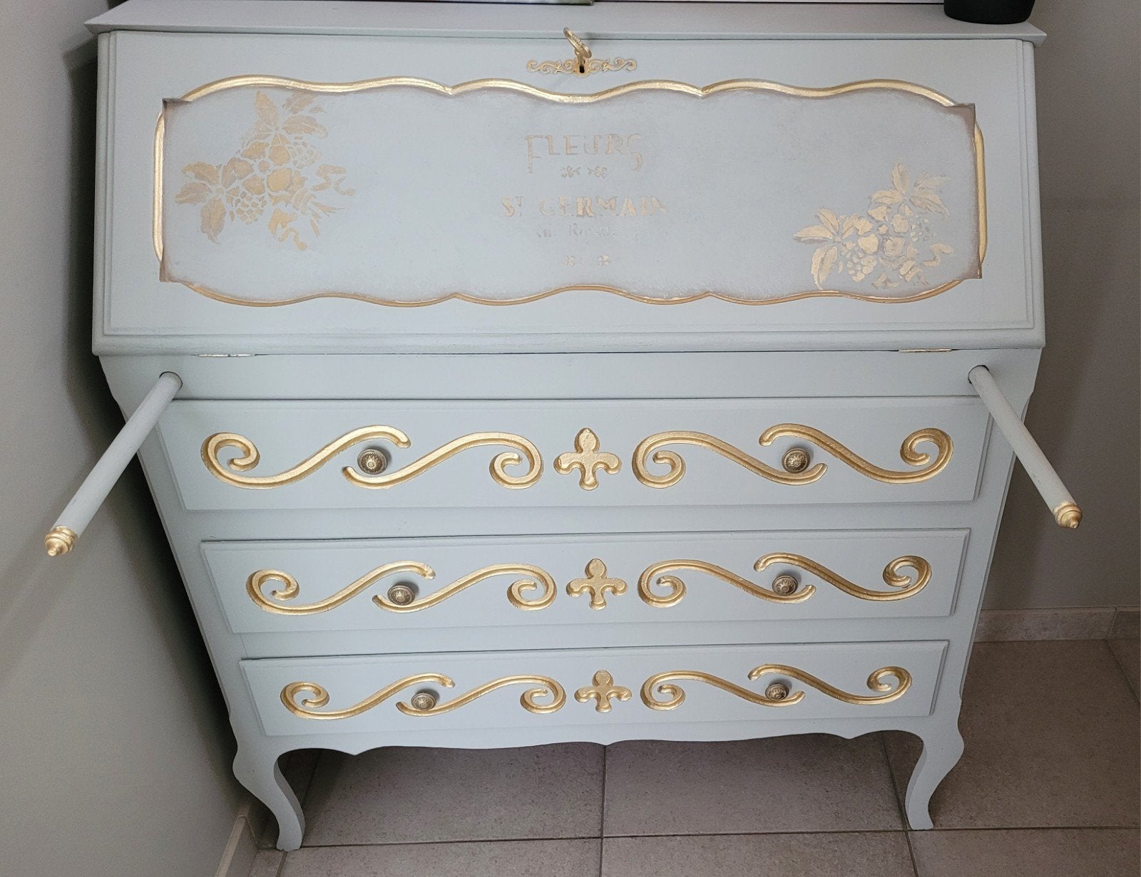 antieke secretaire, Ophalen