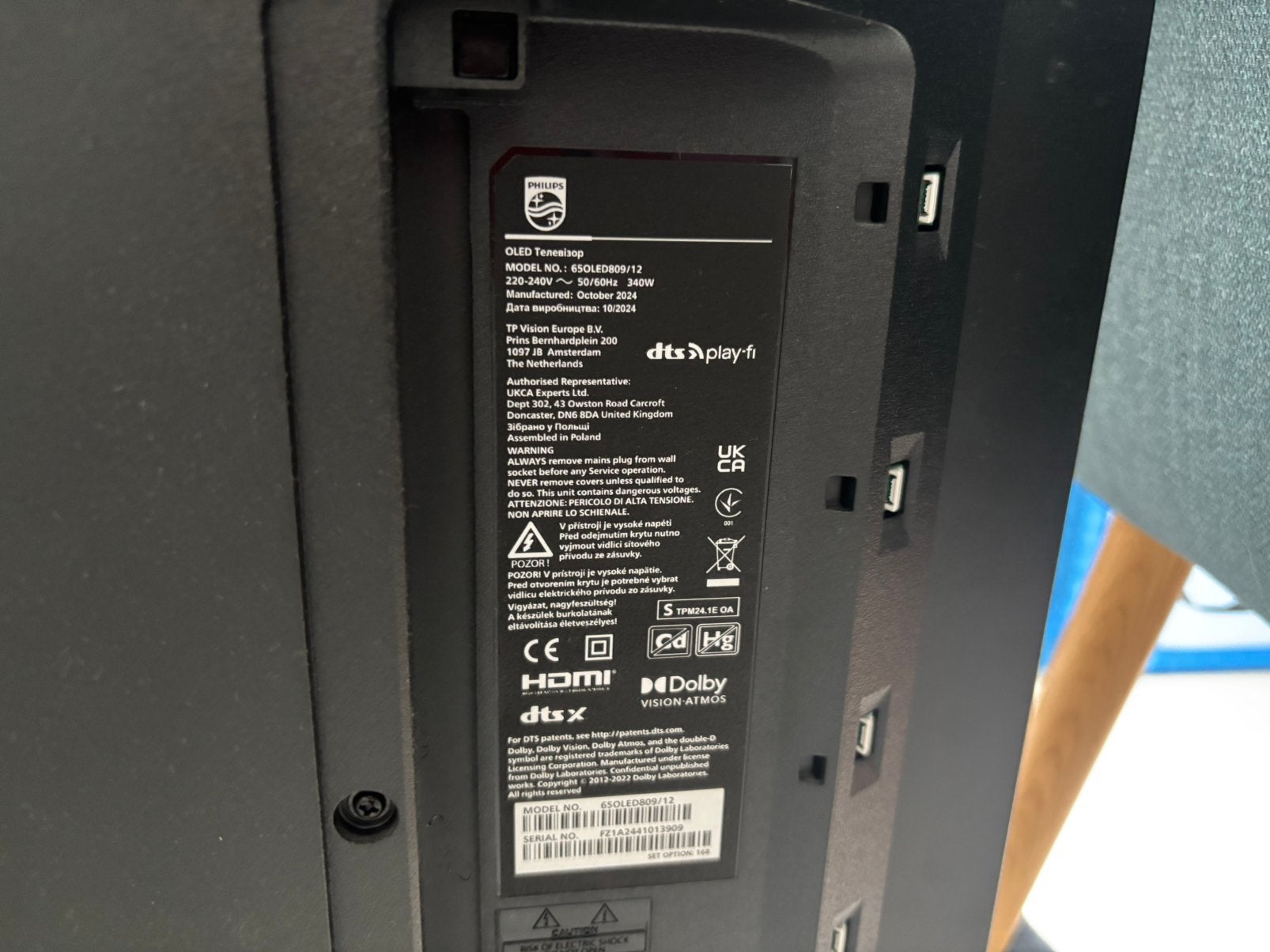 Philips 65 OLED 809/12 (Gebroken scherm), Audio, Tv en Foto, Ophalen, Philips, OLED, 100 Hz