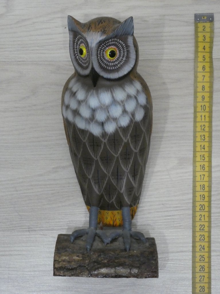 Vintage Houten Uil, Ophalen, Handgemaakt, Hout, Beeld
