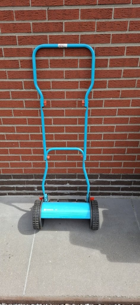 Handgrasmaaier - duwertje, Tuin en Terras, Grasmaaiers, Ophalen, Gebruikt, Handgrasmaaier