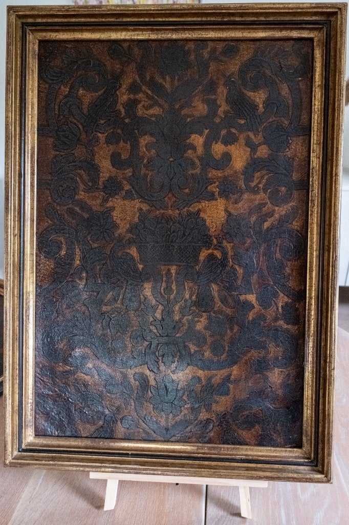 Antieke kaders met LEDEREN muurbekleding, Antiek en Kunst, Ophalen