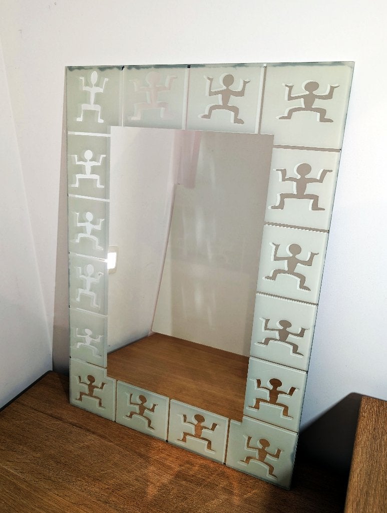 Keith Haring Style Mirror, Moins de 100 cm, Utilisé, 50 à 75 cm, Rectangulaire