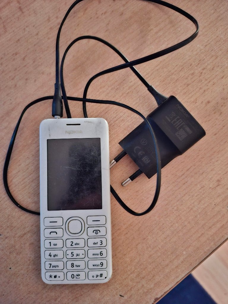 Nokia 206, Gebruikt, Wit, Fysiek toetsenbord, Ophalen of Verzenden