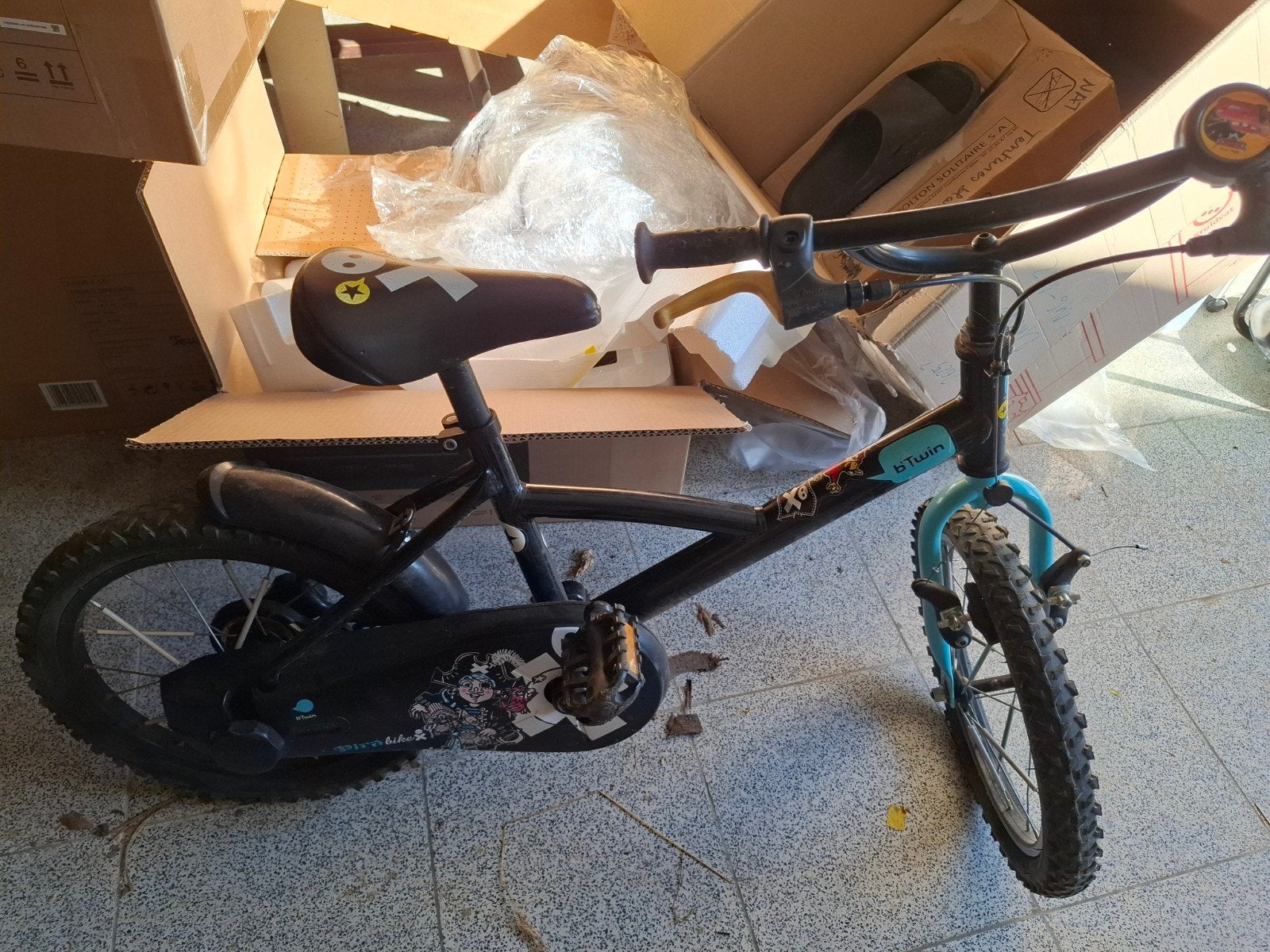 kinderfiets pirat, Ophalen