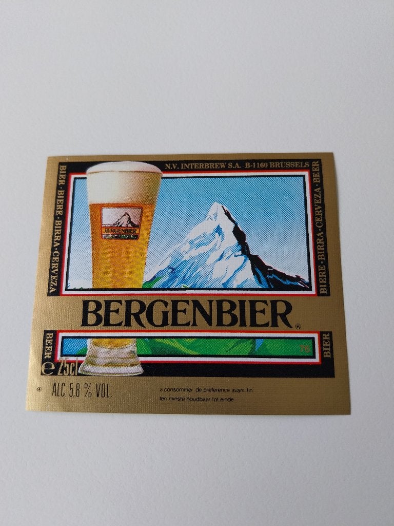 Bieretiket Bergenbier Aalst Leuven 1, Verzamelen, Merken en Reclamevoorwerpen, Ophalen of Verzenden, Gebruikt