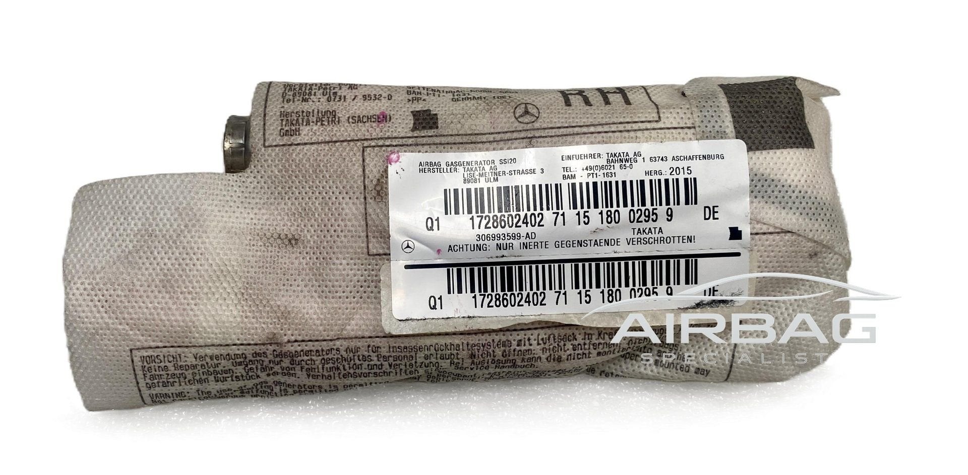 Mercedes R172 SLK stoel zetel seat airbag rechts right A1728, Autos : Pièces & Accessoires, Tableau de bord & Interrupteurs, Utilisé