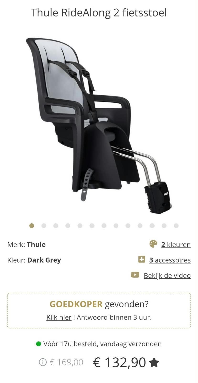 Thule RideAlong 2 frame mount, Ophalen, Achterzitje, Voetsteuntjes, Zo goed als nieuw