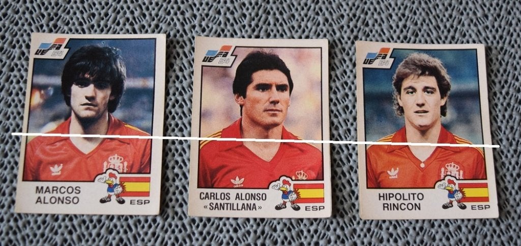Panini / Euro 84 / Spanje / 3 stickers, Verzamelen, Verzenden, Gebruikt, Poster, Plaatje of Sticker