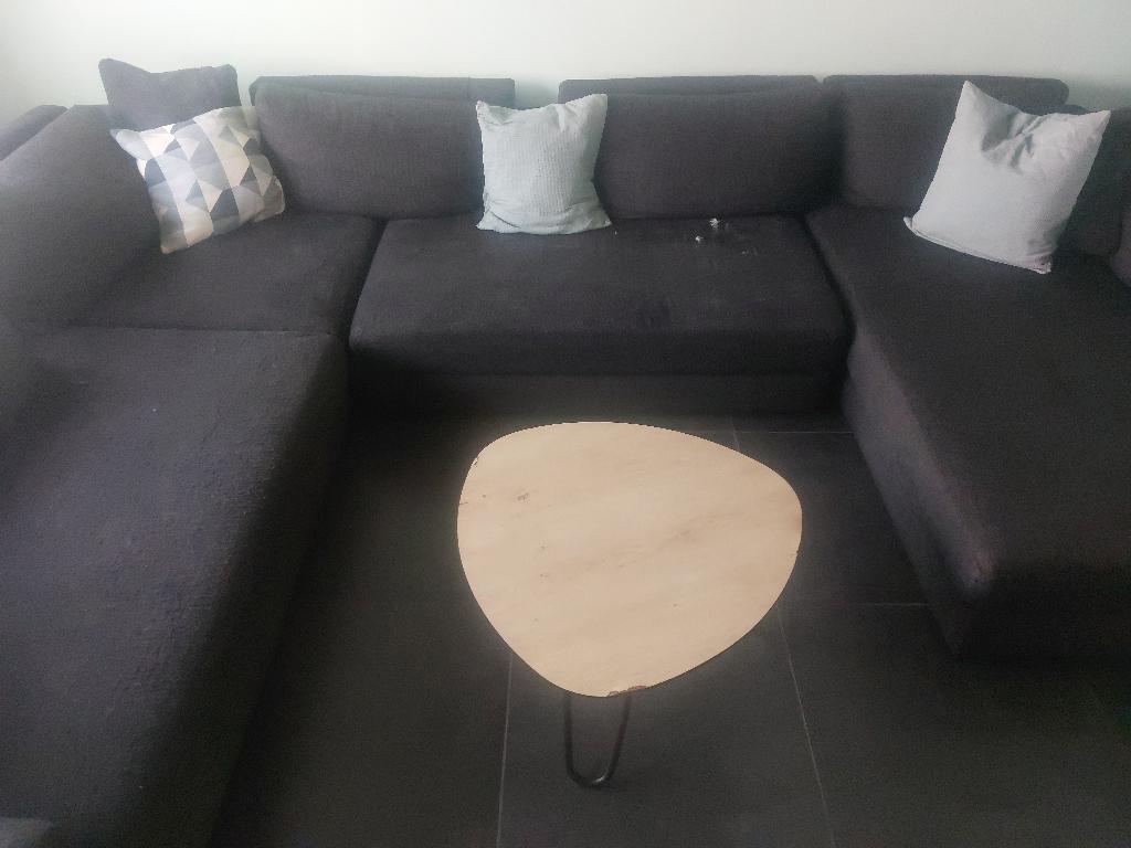 hoeksalon zwart, Ophalen, Gebruikt, Stof
