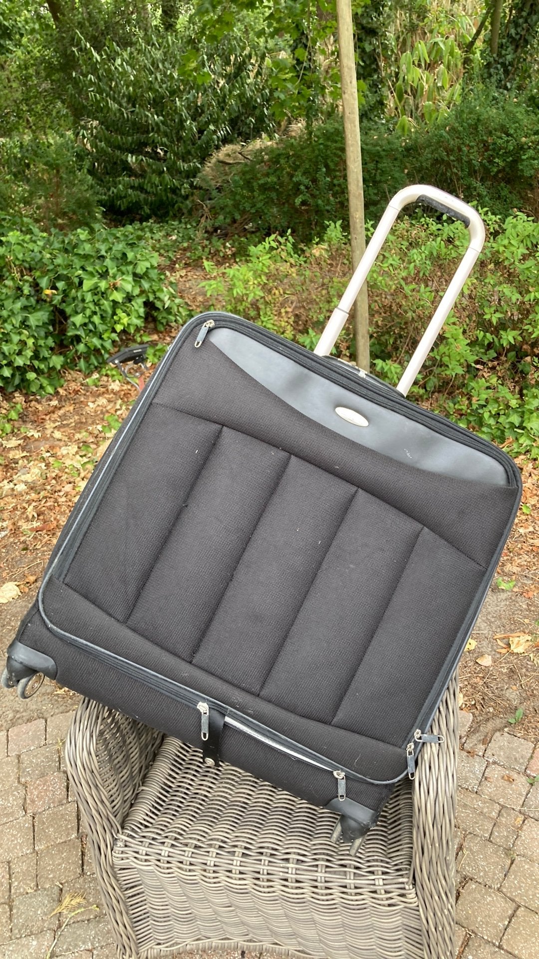 Praktische Zwarte Samsonite Reiskoffer / Trolley, Ophalen, Zwart, Wieltjes