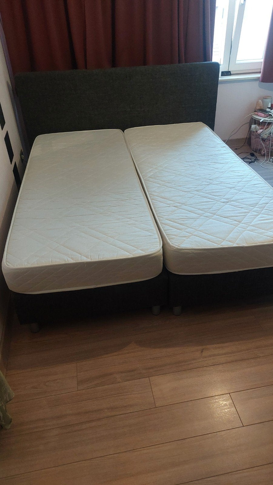 boxspring 160x200, Maison & Meubles, Gris, Enlèvement, Utilisé, 200 cm