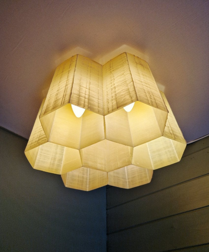 Plafondlamp van glasvezel in honingraat, 1960, Ophalen of Verzenden