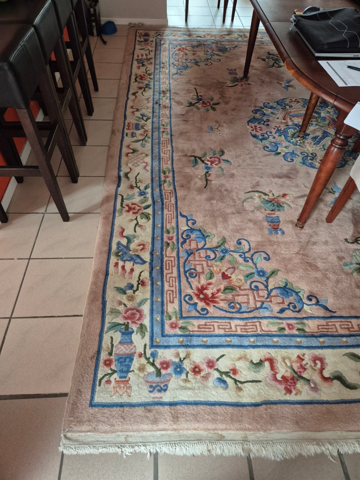 chinees tapijt/vloerkleed, Ophalen, Gebruikt, Blauw, 200 cm of meer