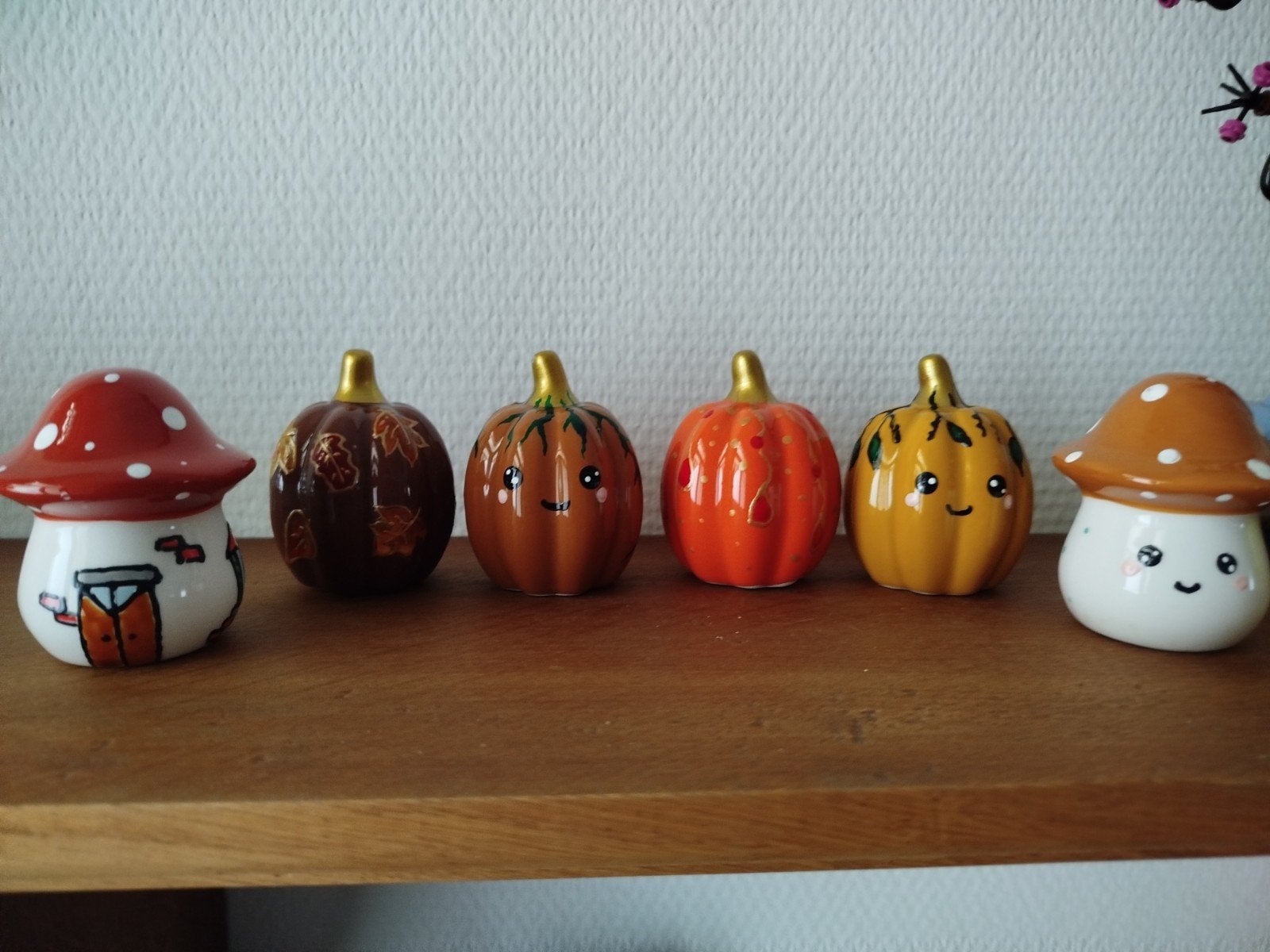 déco automne peinte à la main, Ophalen of Verzenden, Nieuw, Meerkleurig, Steen/keramiek