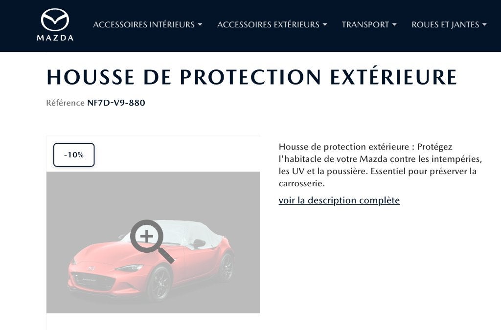 Housse de protection extérieure - Mazda MX5 ND, Enlèvement ou Envoi, Utilisé, Mazda