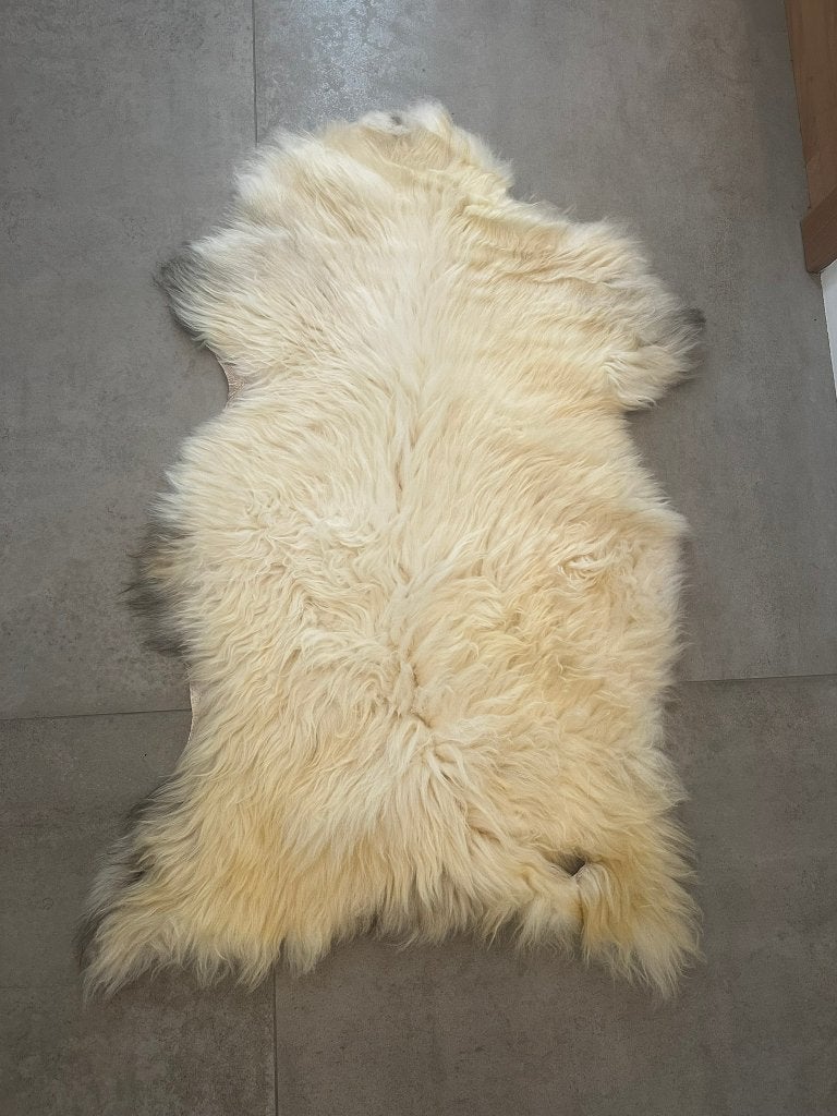 Zacht Schapenvacht Vloerkleed - Crème/Wit, Huis en Inrichting, Ophalen, 50 tot 100 cm, Nieuw, 50 tot 100 cm