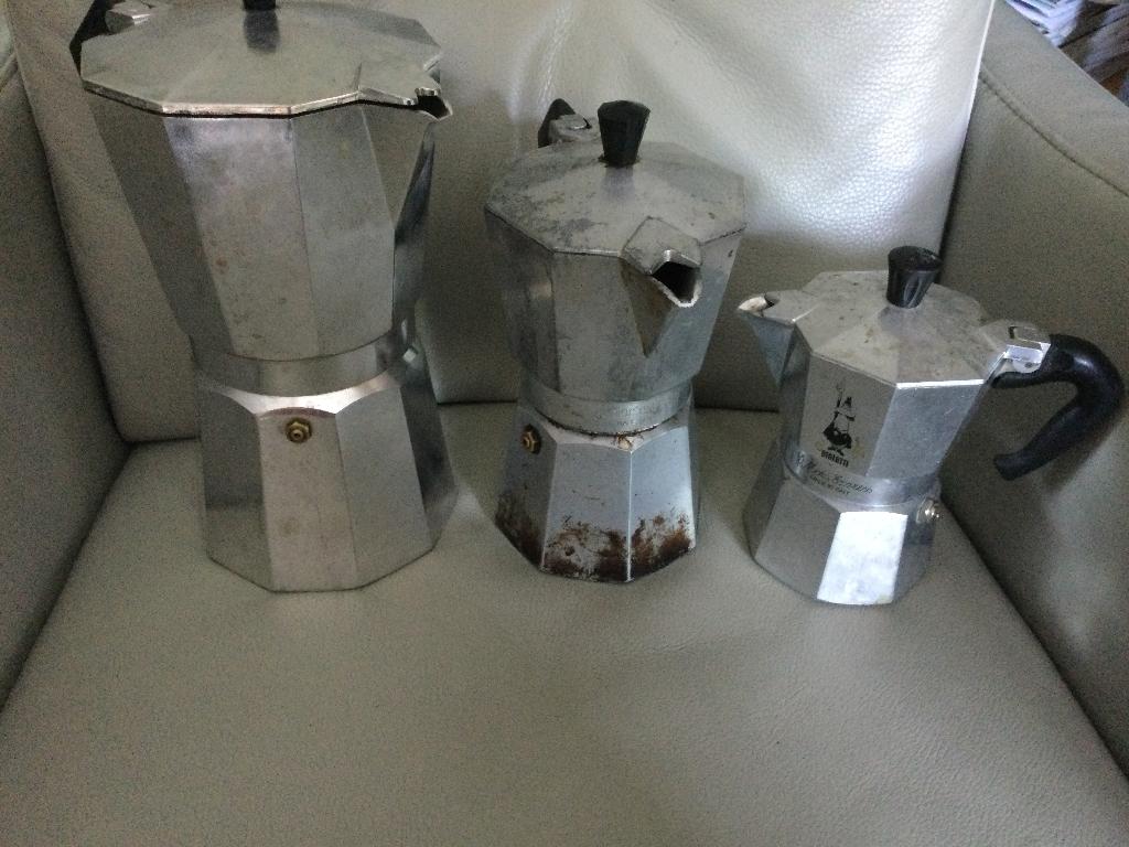 DRIE ITALIAANSE KOFFIEZETAPPARATEN, Ophalen of Verzenden