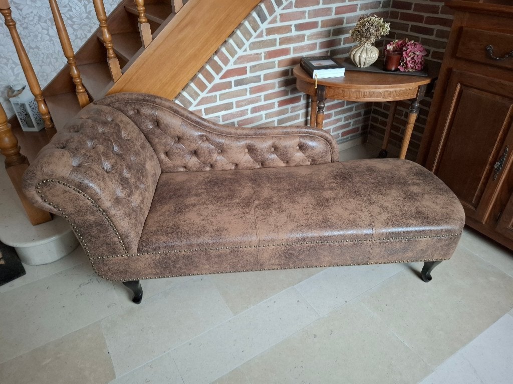 Splinternieuwe Chesterfield Chaise Long170 cm), Neuf, Moins de 75 cm, Chesterfield / Récamière / Longchair, 150 à 200 cm