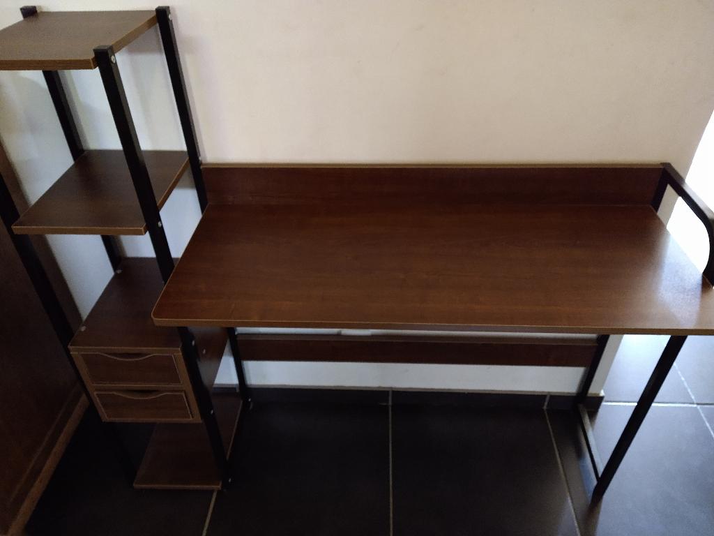 Bureau, hout, bruin eiken, Maison & Meubles, Bureaux, Autres marques, 40 cm, Comme neuf, Enlèvement